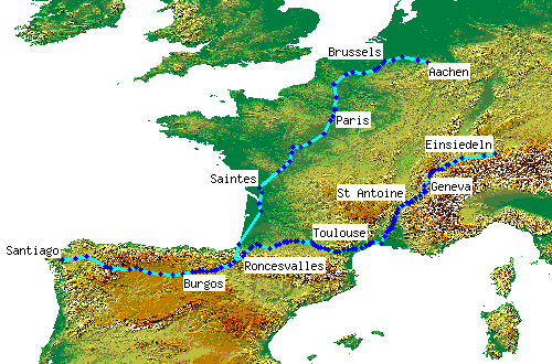 Map of places mentioned in Künig von Vach