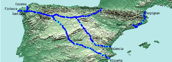 Map of places mentioned in Villuga